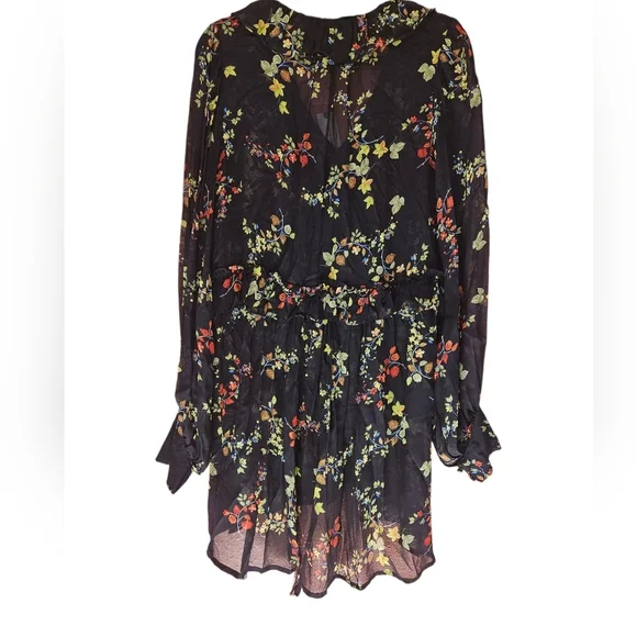 Anthropologie Jamison Ruffled Tunic – Black Floral – Size S – NWT (Repair Needed - Picture 5 of 13